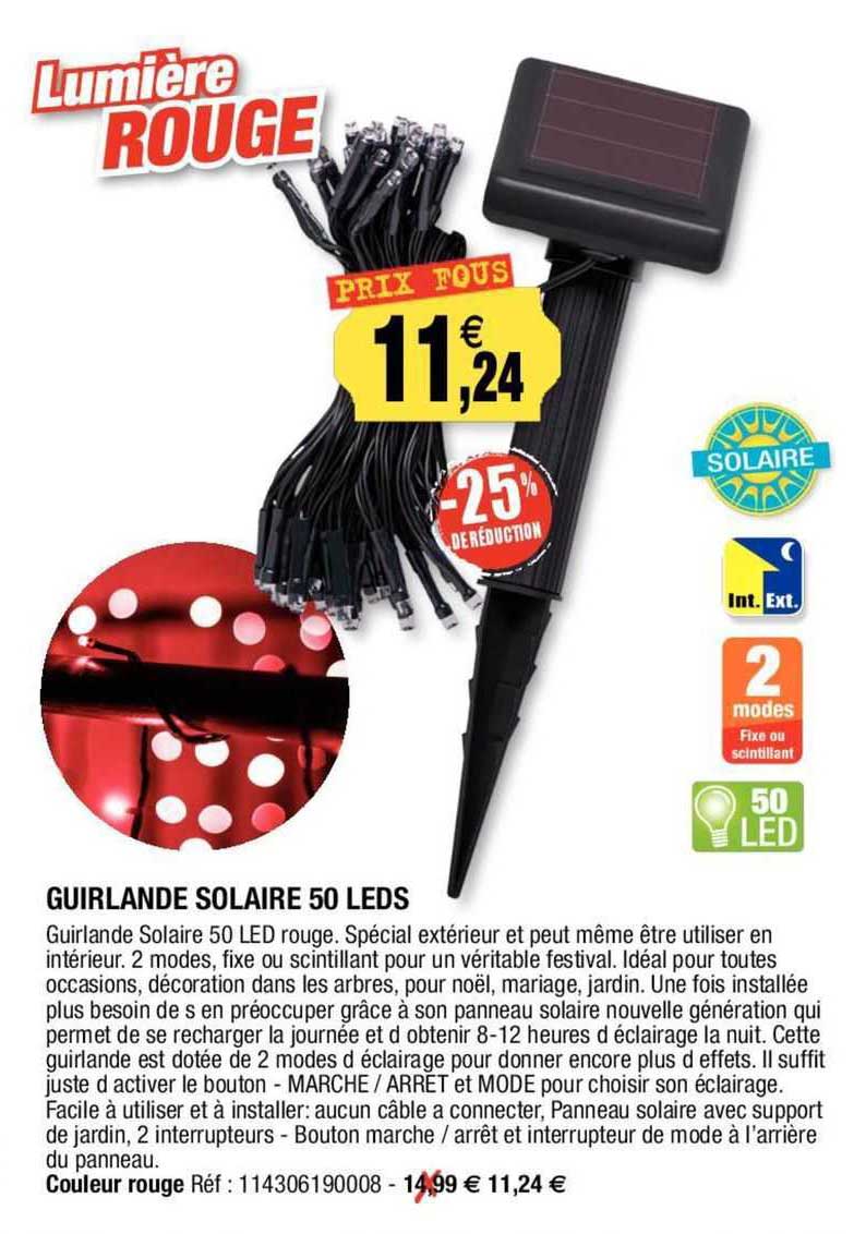 Guirlande Solaire 50 Leds