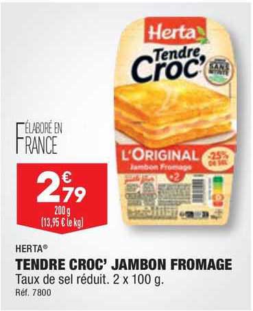 Herta Tendre Croc' Jambon Fromage