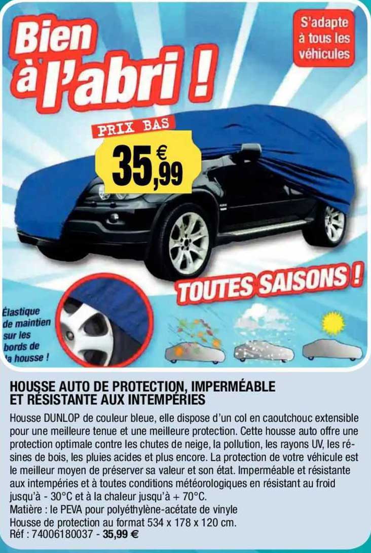 housse auto de protection, impérméable et résistante aux intempéries