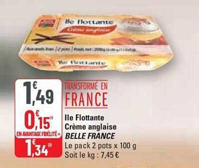 ile flottante crème anglaise belle france