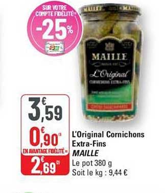 l'original cornichons extra-fins maille