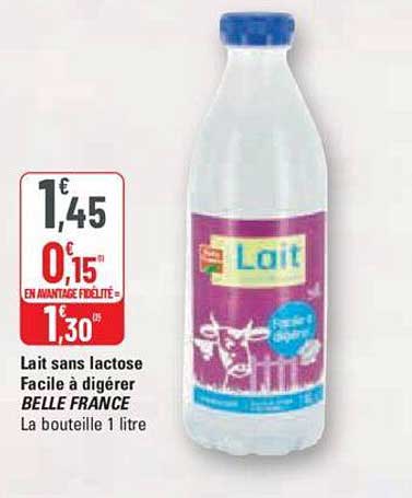 lait sans lactose faciel à digérer belle france