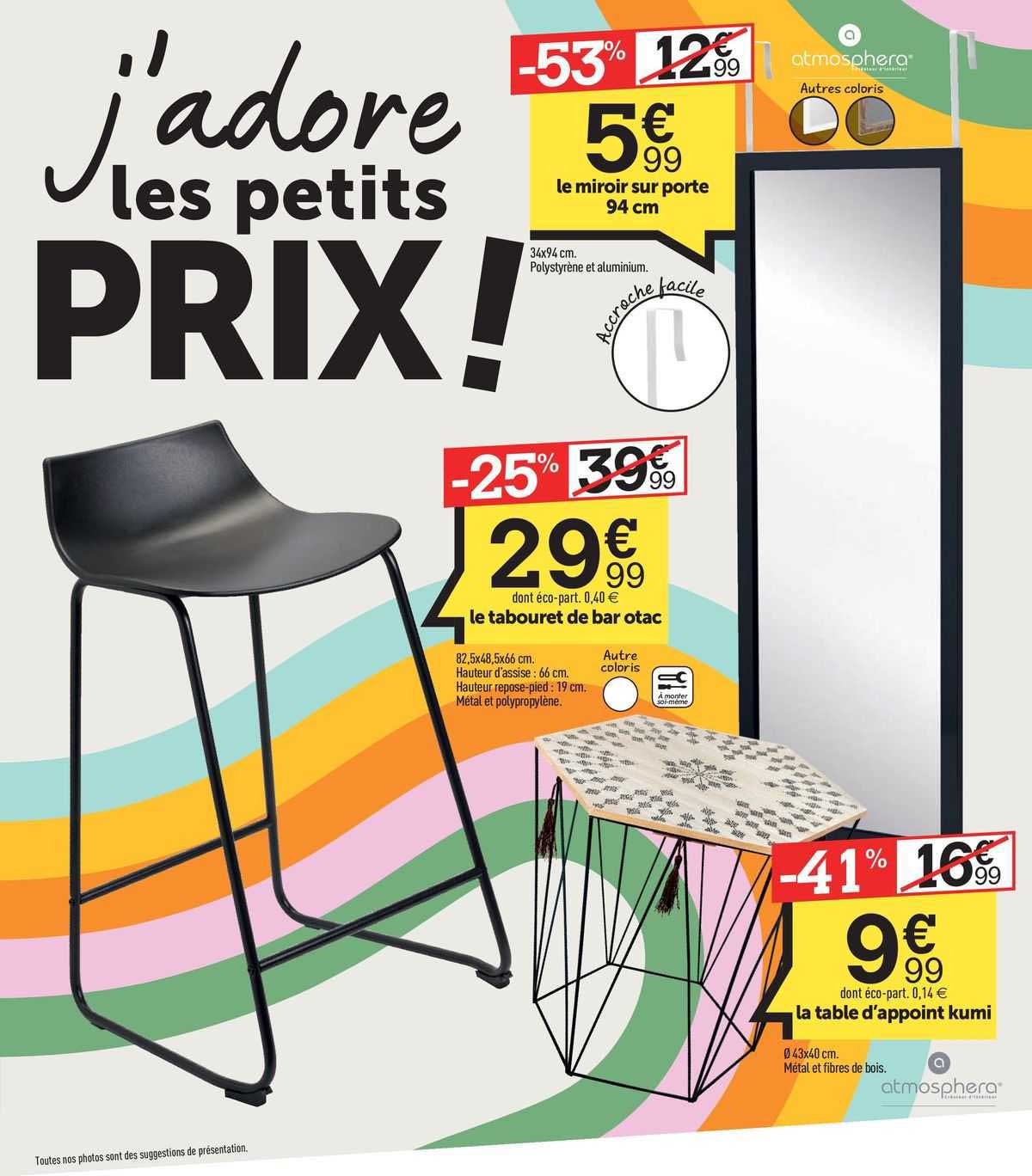 Le Tabouret De Bar Otac La Table D'appoint Kumi Le Miroir Sur Porte 94 Cm