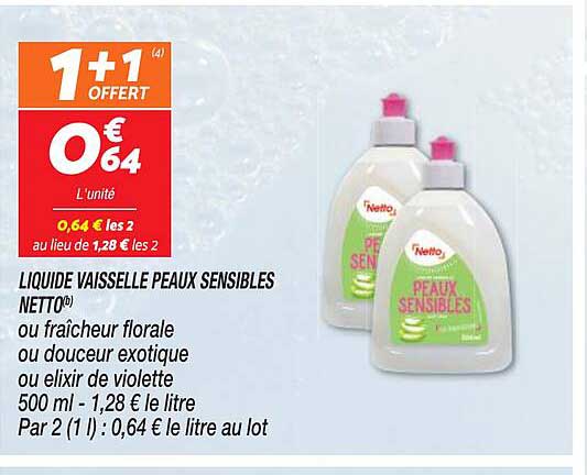 liquide vaisselle peaux sensibles netto
