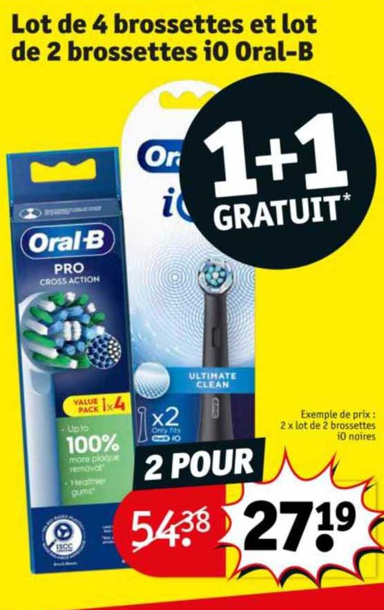lot de 4 brossettes et lot de 2 brossettes io oral-b