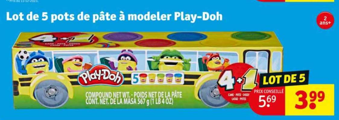 Lot De 5 Pots De Pâte à Modeler Play-doh