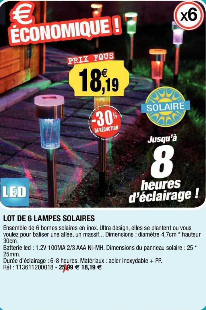 lot de 6 lampes solaires