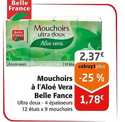 mouchoirs à l'aloé vera belle france