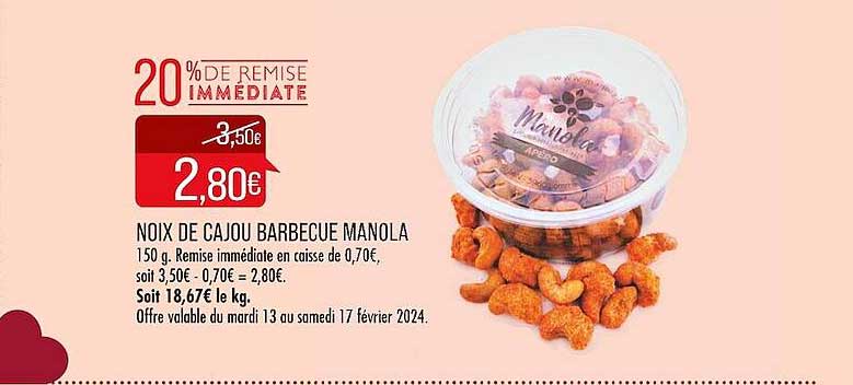 noix de cajou barbecue manola