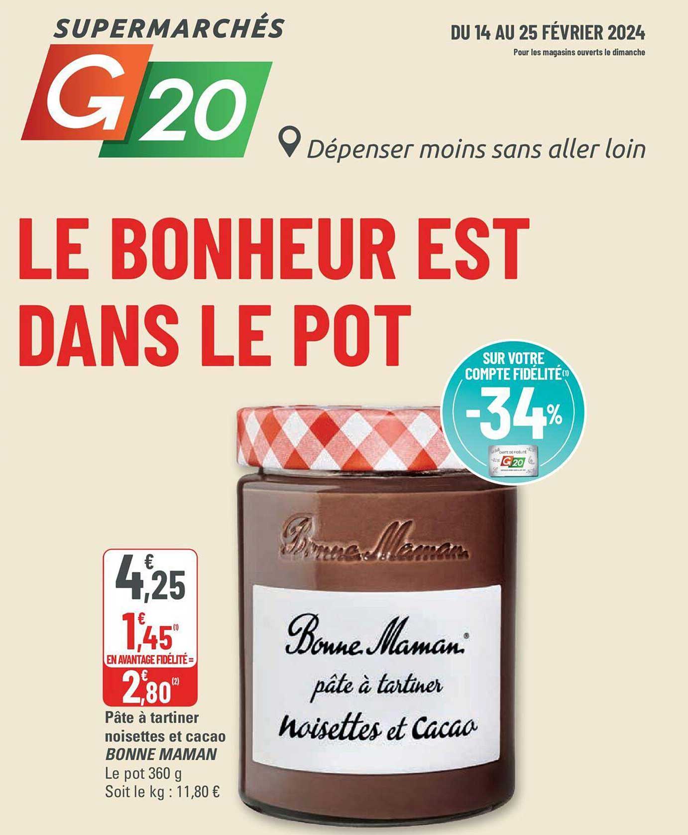 pâte à tartiner noisettes et cacao bonne maman