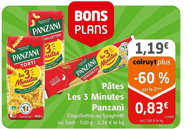 pâtes les 3 minutes panzani