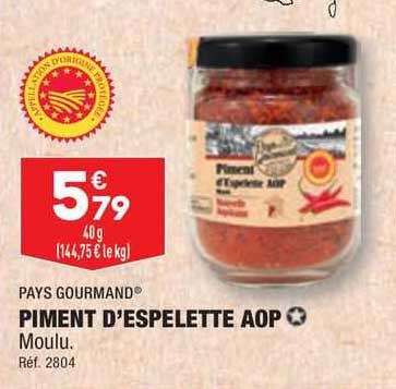 pays gourmand piment d'espelette aop moulu