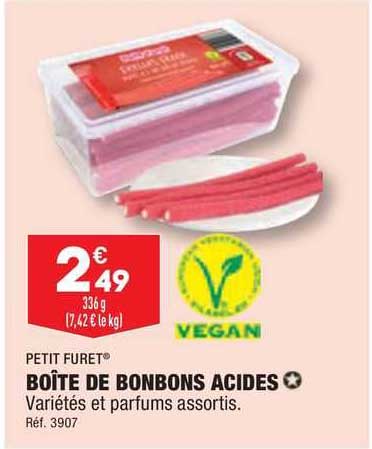 petit furet boîte de bonbons acides