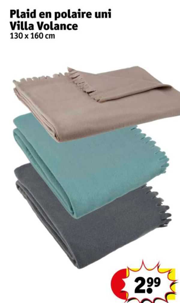 plaid en polaire uni villa volance