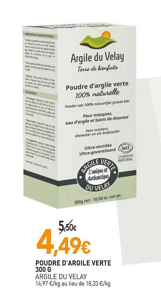 poudre d'argile verte argile du velay