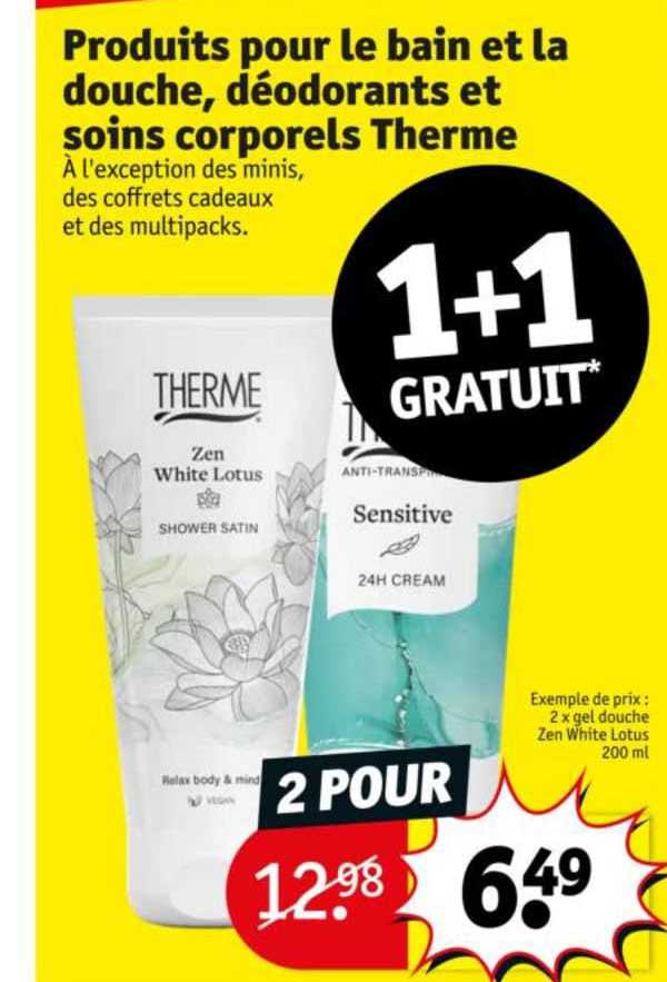 produits pour le bain et la douche, déodorants et soins corporels therme