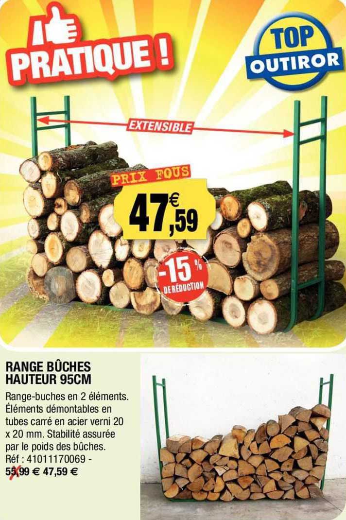range bûches hauteur 95cm