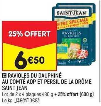ravioles du dauphiné au comté aop et persil de la drôme saint jean