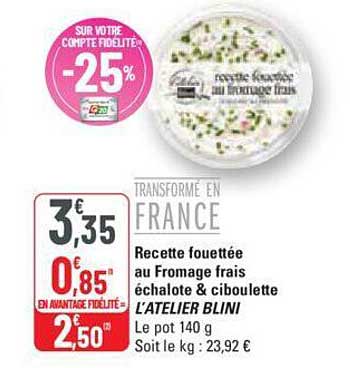 recette fouettée au fromage frais échalote & ciboulette l'atelier blini