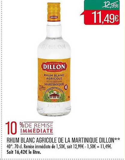 Rhum Blanc Agricole De La Martinique Dillon