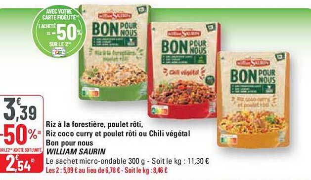 riz à la forestière poule rôti riz coco curry et poulet rôti ou chili végétal bon pour nous william saurin