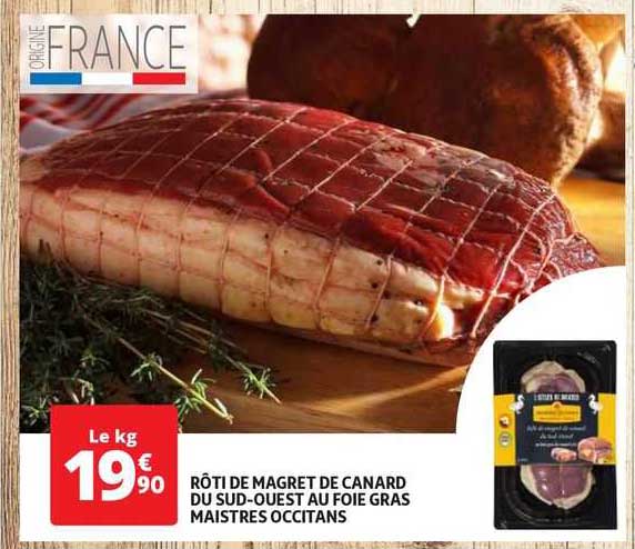 rôti de magret de canard du sud-ouest au foie gras maistres occiants