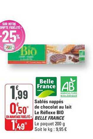 sablés nappés de chocolat au lait le réflexe bio belle france