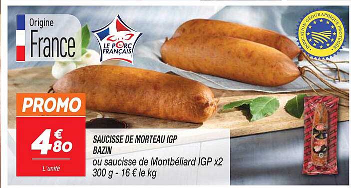 saucisse de morteau igp bazin