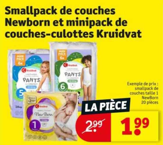 smallpack de couches newborn et minipack de couches-culottes kruidvat