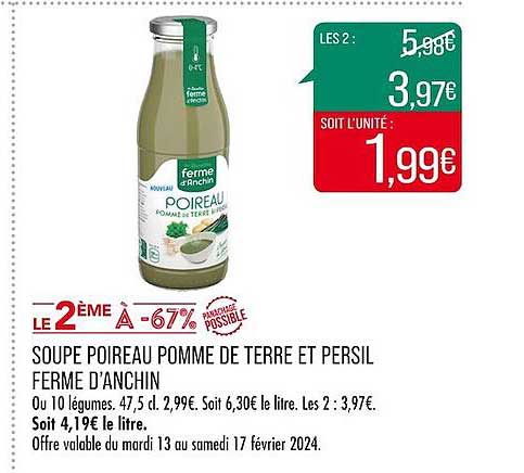 Soupe Poireau Pomme De Terre Et Persil Ferme D'anchin