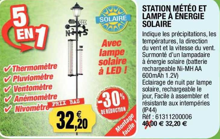 station météo et lampe é énergie solaire