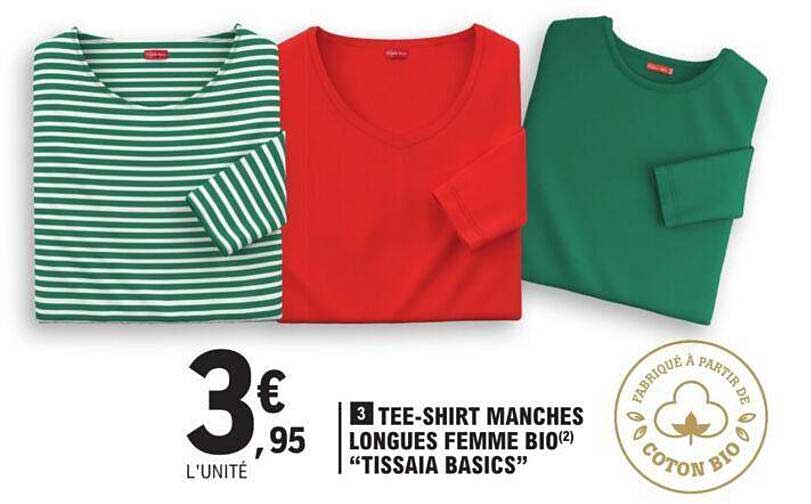 tee-shirt manches longues femme bio "tissaia basics"