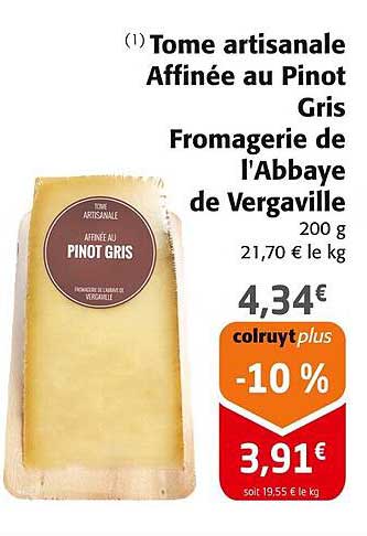 tome artisanale affinée au pinot gris fromagerie de l'abbaye de vergaville