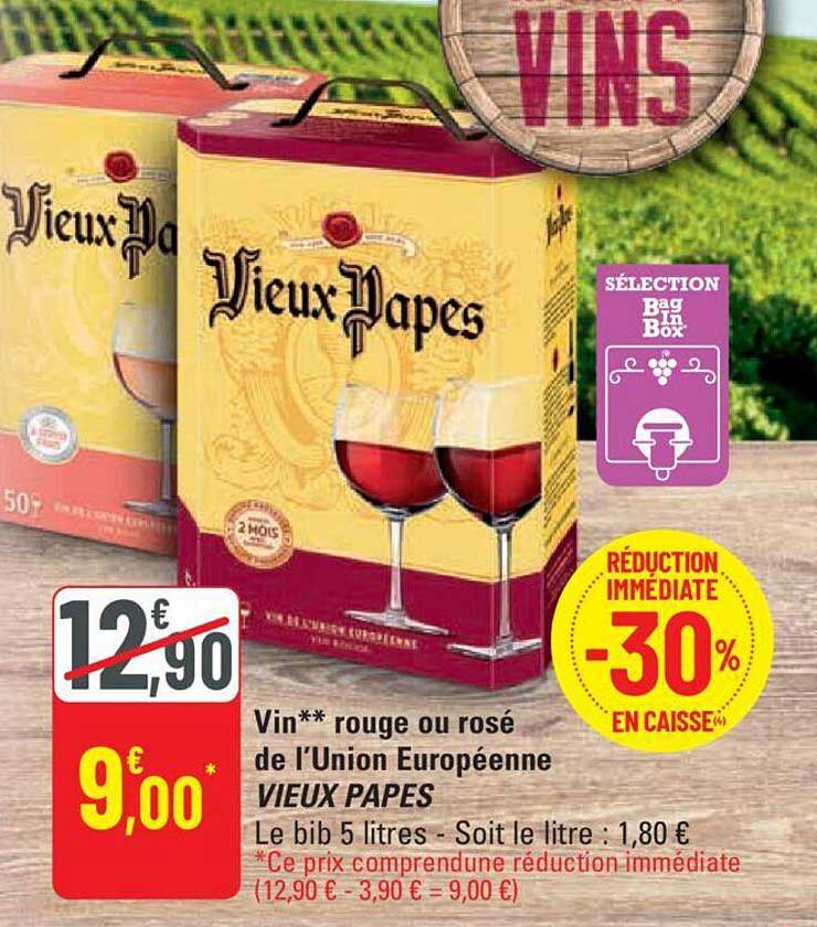vin rouge ou rosé de l'union européenne vieux papes