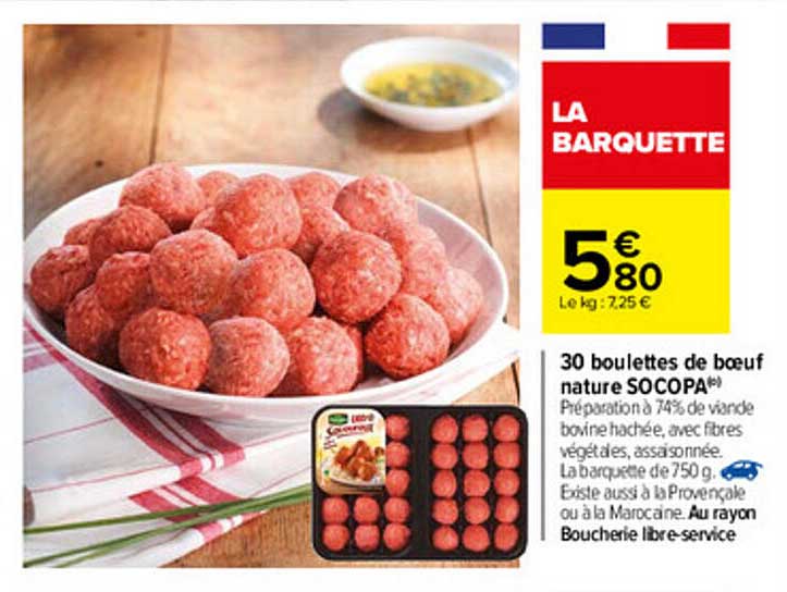 30 Boulettes De Bœuf Nature Socopa