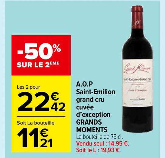 a.o.p. saint-emilion grand cru d'exception grands moments