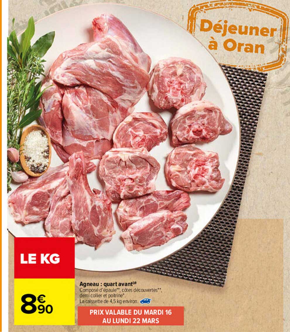 agneau : quart avant