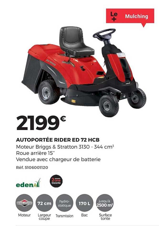 Autoportée Rider Ed 72 Hcb Edena