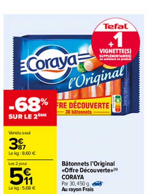 Bâtonnets L'original «offre Découverte» Coraya