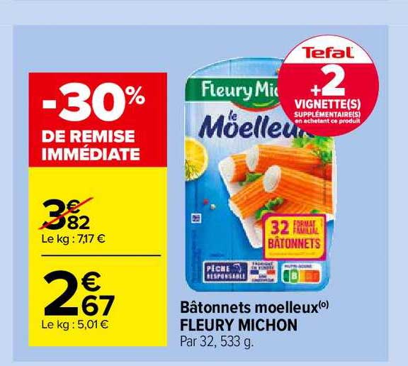 Bâtonnets Moelleux Fleury Michn