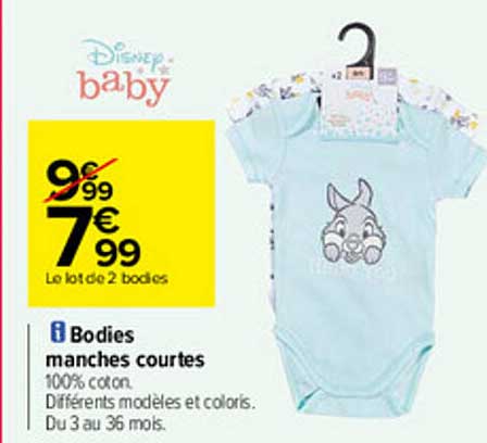 bodies manches courtes disney baby