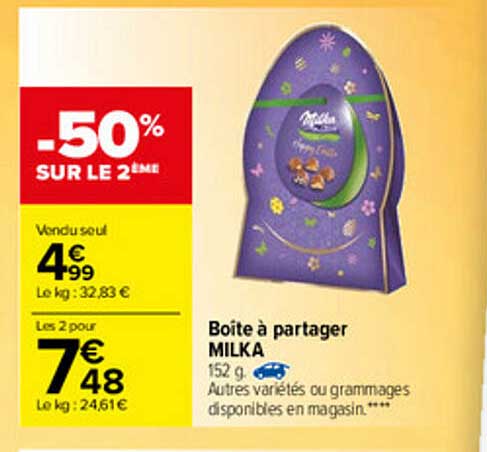 boîte à partager milka