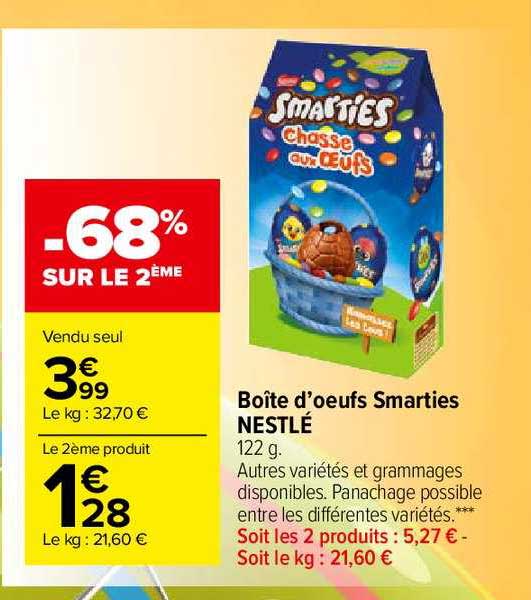boîte d'oeufs smarties nestlé