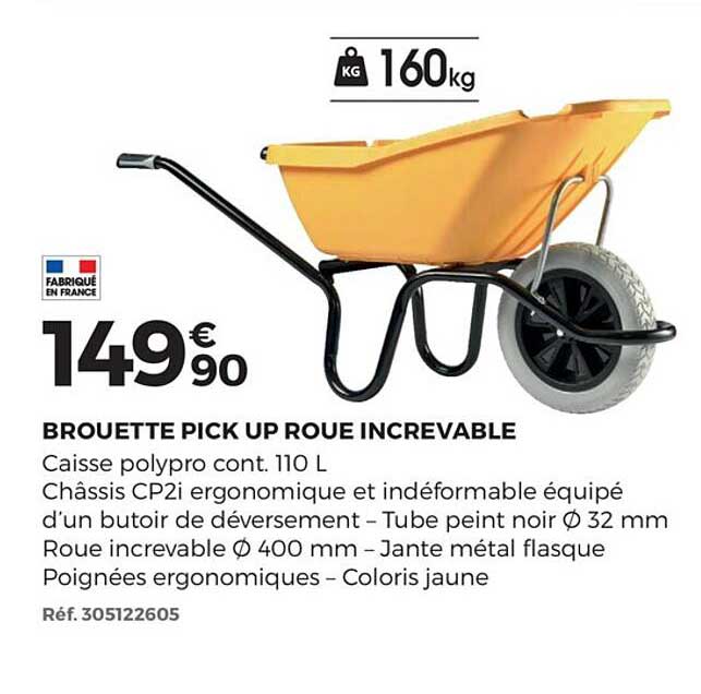 brouette pick up roue increvable