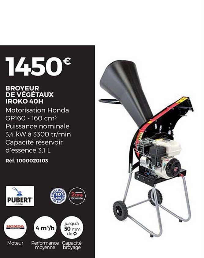 broyeur de végétaux iroko 40h pubert
