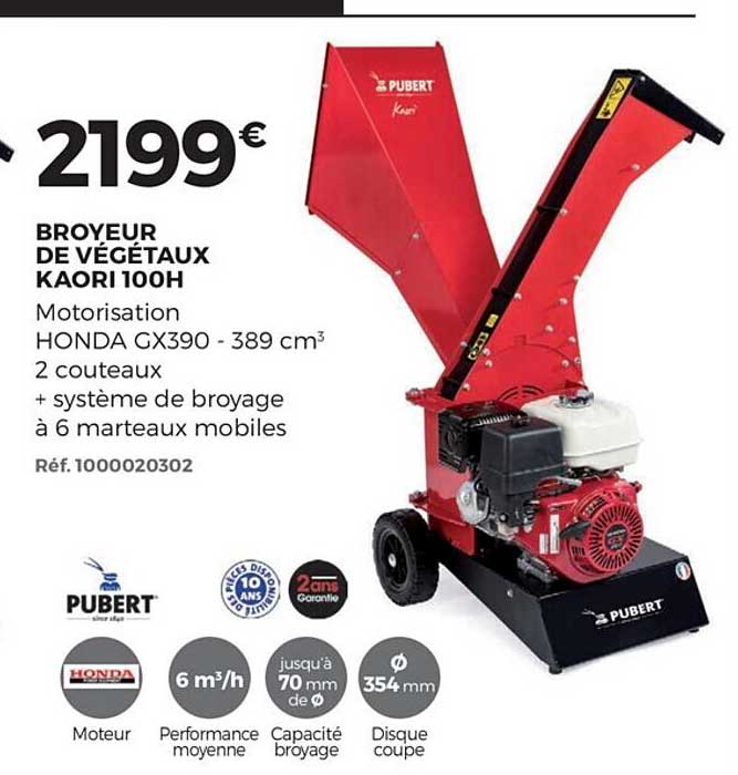 broyeur de végétaux kaori 100h pubert
