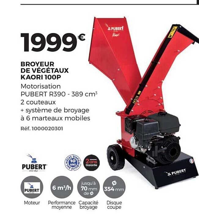 broyeur de végétaux kaori 100p pubert