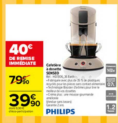 Cafetière à Dosette Senseo Philips