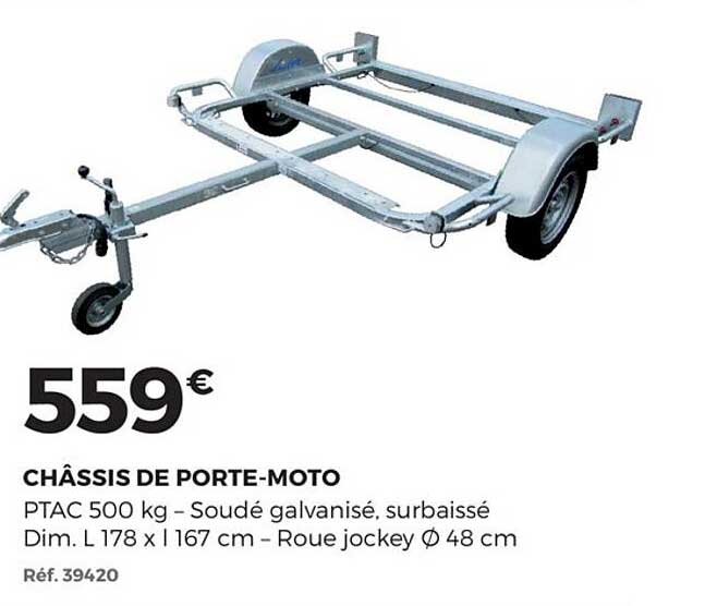 châssis de porte moto ptac 500kg