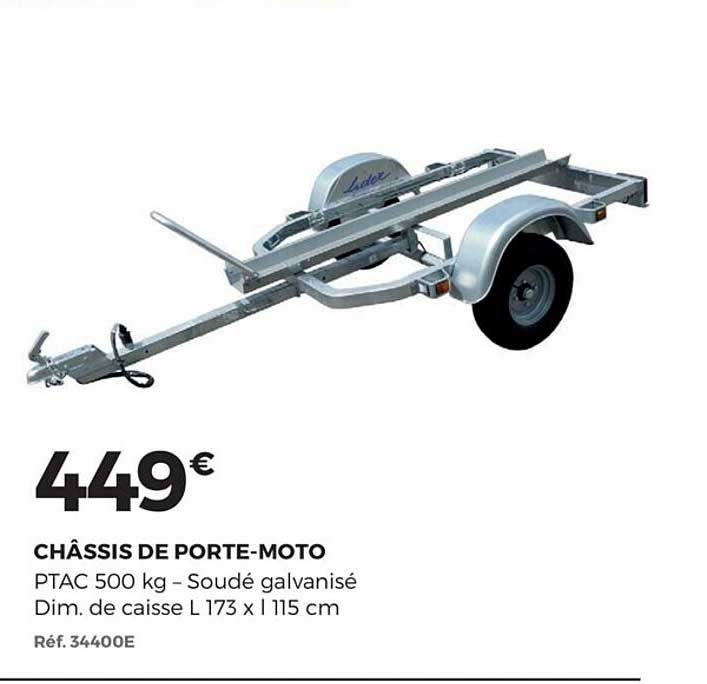 châssis de porte moto ptac 500 kg